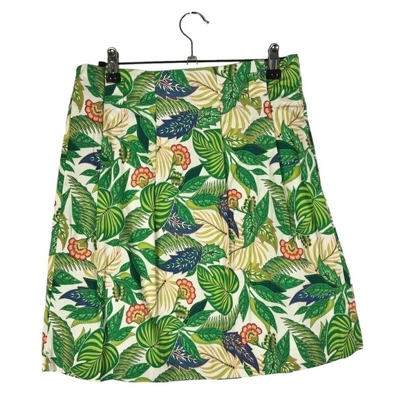 FARM Rio Green Tropical Floral A-Line Mini Skirt S - Picture 2 of 4